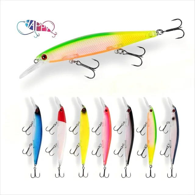 Fishing Tackle  BKK Triple Hooks Universal Lure Bionic Bait Inner Laser 12.5cm Swimbait Floating Fishing Mino Lures Long Casting