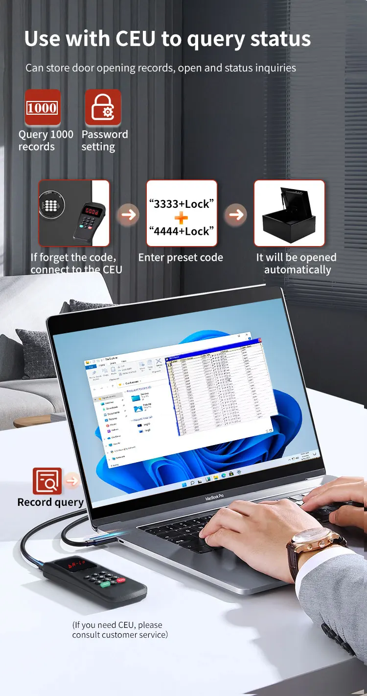 Office Top Open Safe Box CEQ Safe 14"-17" Laptops High Quality Electronic Digital Hotel Home Car factory