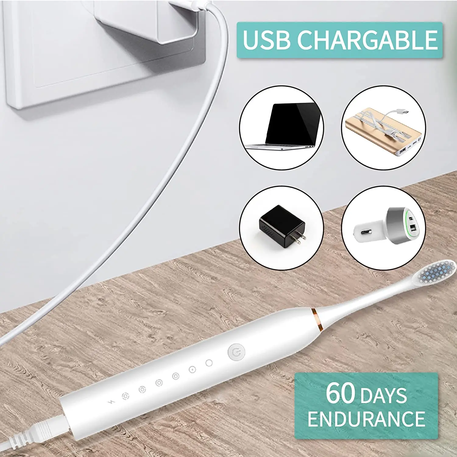 Electric Toothbrushes Usb Rechargeable Ultrasonic Tooth Brush With 4