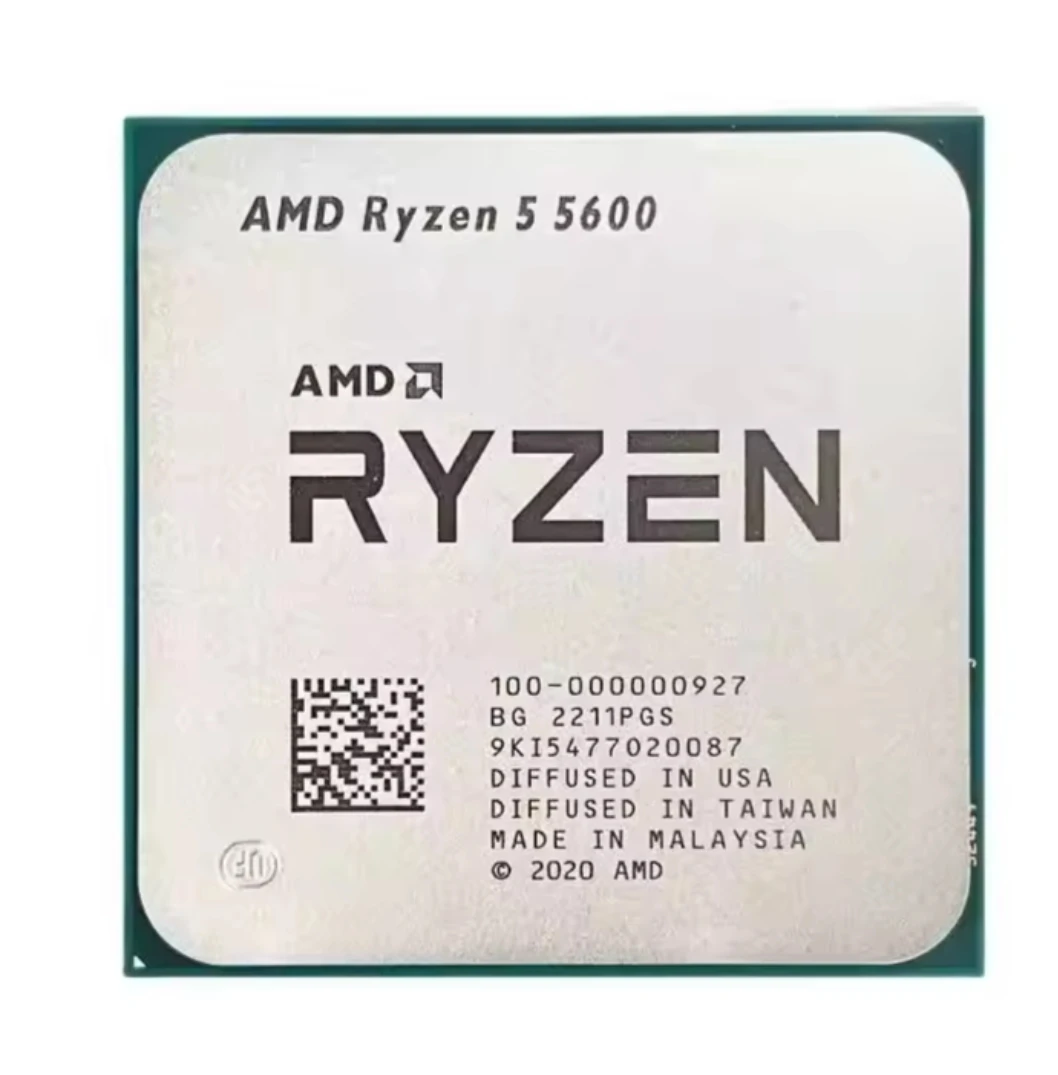 High Speed AMD Ryzen 5 5600x CPU - 3.5 Ghz, 12-thread
