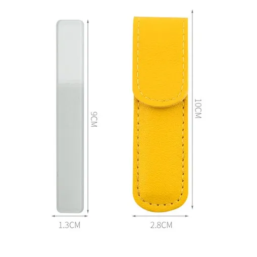 product factory made glass nail file leather case nail tool custom logo glass nail file-3