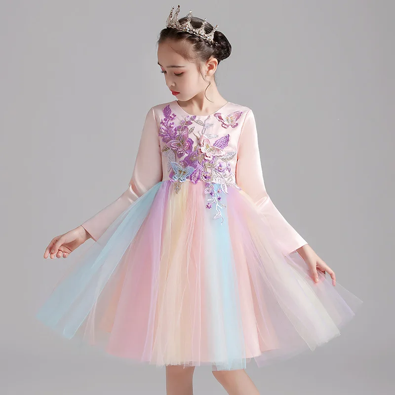 Vestito Estivo Per Bambina Geagodelia In Garza Con Stampa Floreale E Spalle Scoperte – Rosso, Taglia 3-4 Anni - 3