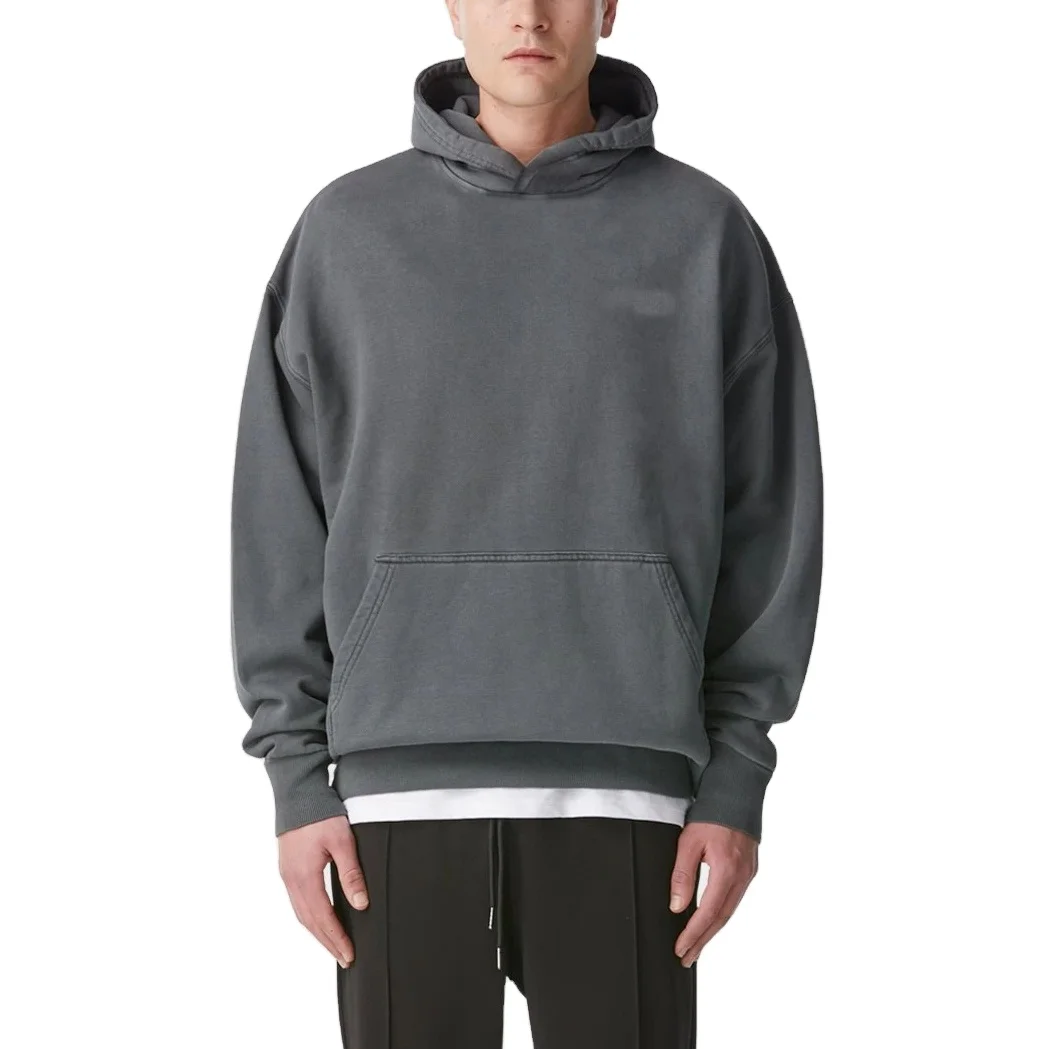 Benutzer definiertes Logo Vintage Acid Wash Hoodie Herren Dicke