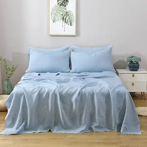 High Quality Organic Linen Bedding Set Stone Washed Luxury Bed Linen