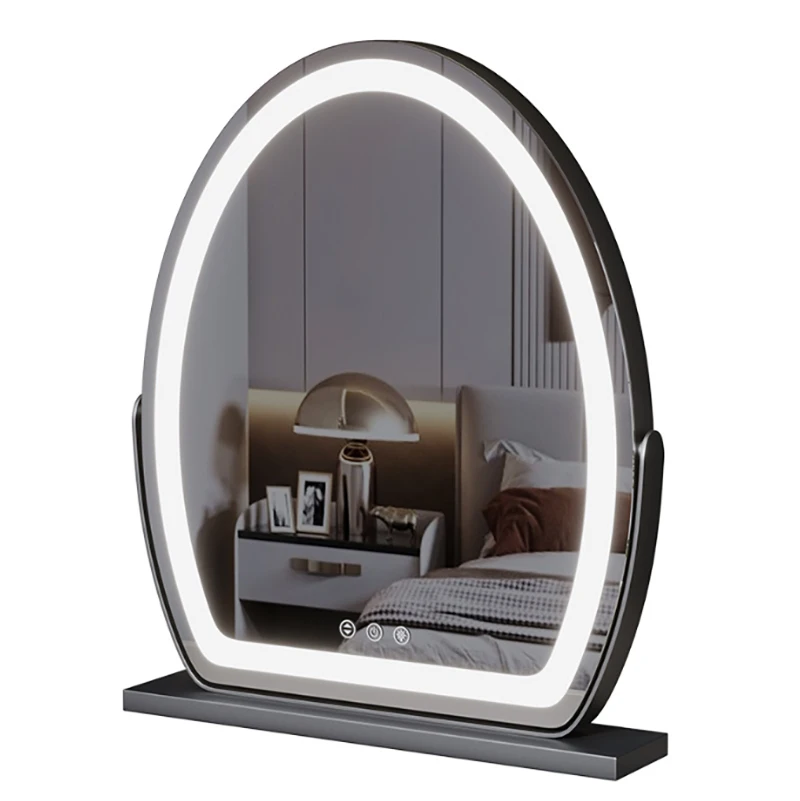 Oval LED Vanity Mirror with Smart Touch Buttons and USB Charging for Personal Beauty