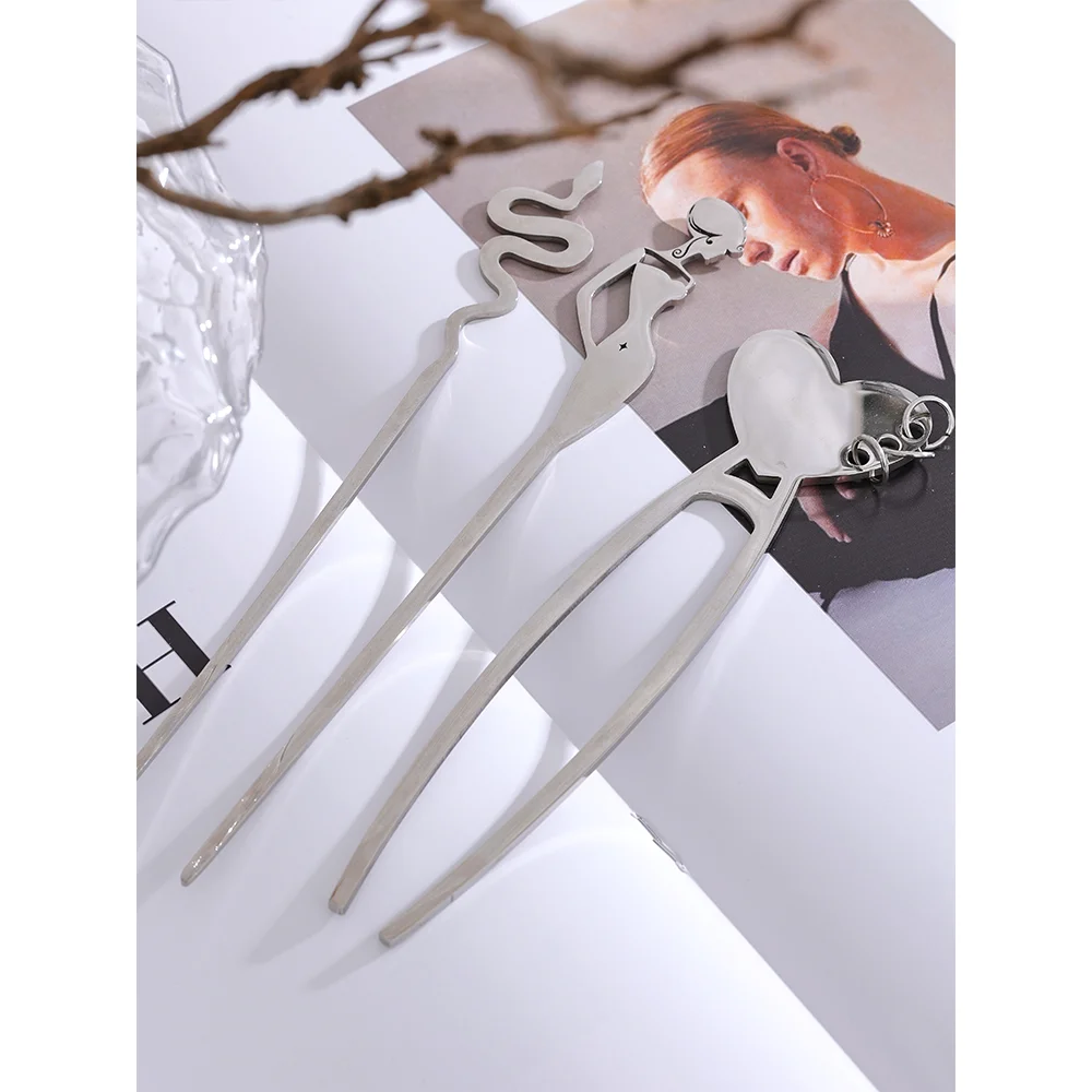 JINYOU 927 из нержавеющей стали 1 шт. змеиное сердце женские модные шпильки темпераментные индивидуальные головные уборы аксессуары ювелирные изделия для женщин