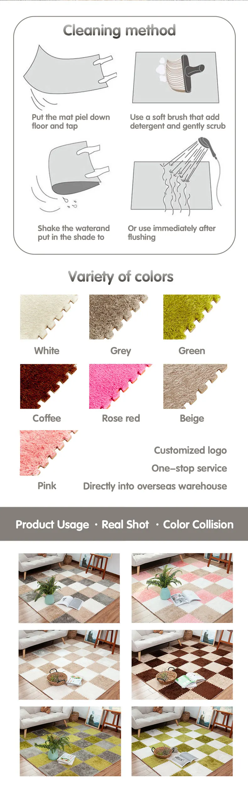 High Density Nontoxic Carpet Interlocking Suede Kids Carpet Mats For Home Pavimento Eva