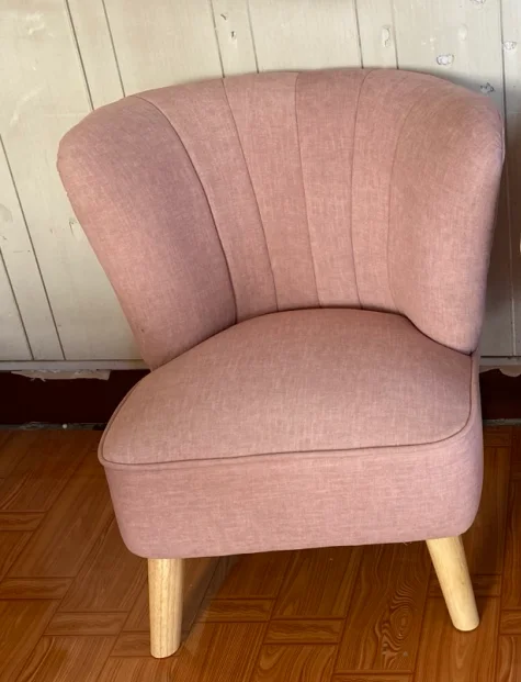 Kids Wooden Frame Lazy Armchair with Stool Set for Children Use in Living Room Bedroom Lovely Chair and Ottoman for Baby