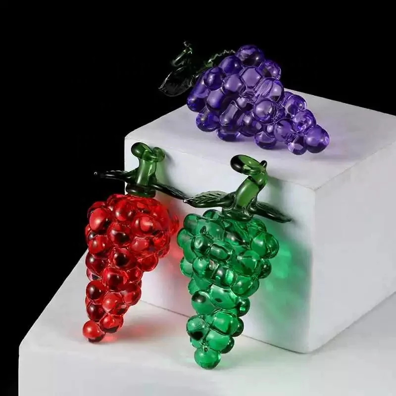 Handmade Crystal Grape Figurine Collectibles - Ornament Decor