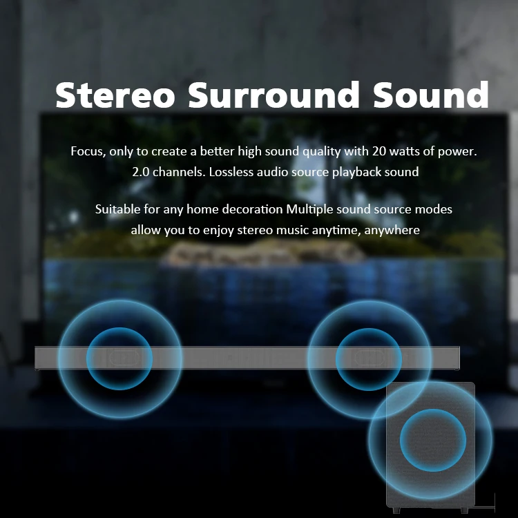 Wholesale Tv Bass Soundbar with Subwoofer Active Multimedia Home USB 2.1 Sound Bar Soundbar 5.1 Home Theater Bluetooth No Player
