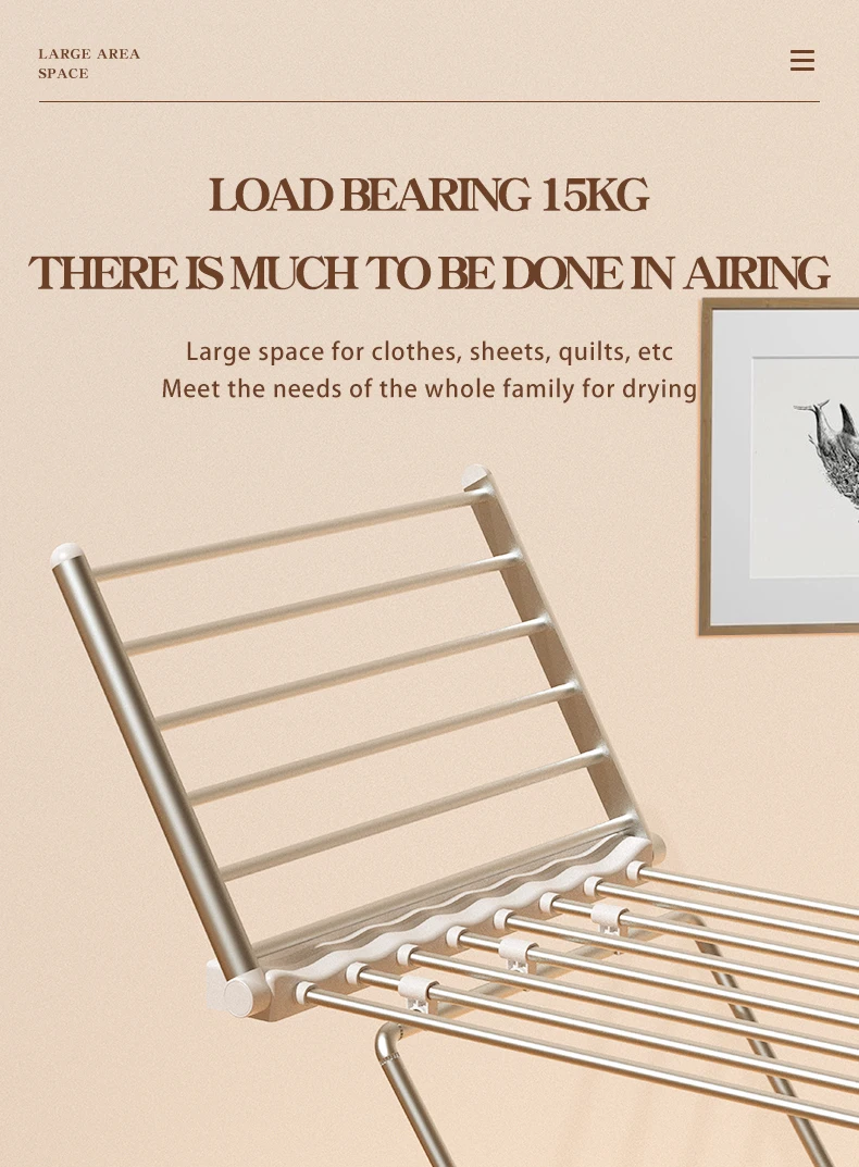 New 3 Tier Clothes Drying Rack Easy Storage Laundry Gullwing Space
