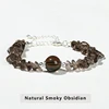 Natural Smoky Obsidian Natural Violet Amethyst Bracelet
