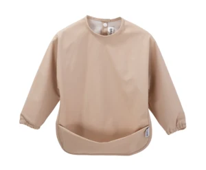 PU Sleeved Baby Apron Infant Toddler Long Sleeve Feeding Bib With Food Catcher Waterproof Baby Bibs Smock