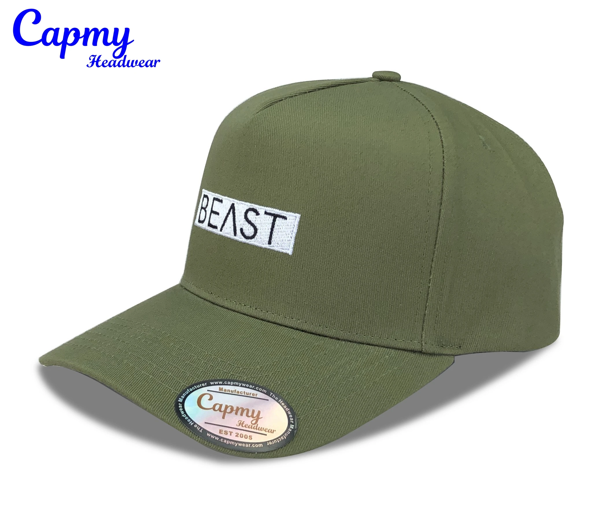 Manufacturer Customized Oem Adjustable Cotton A Frame Cap Embroidered