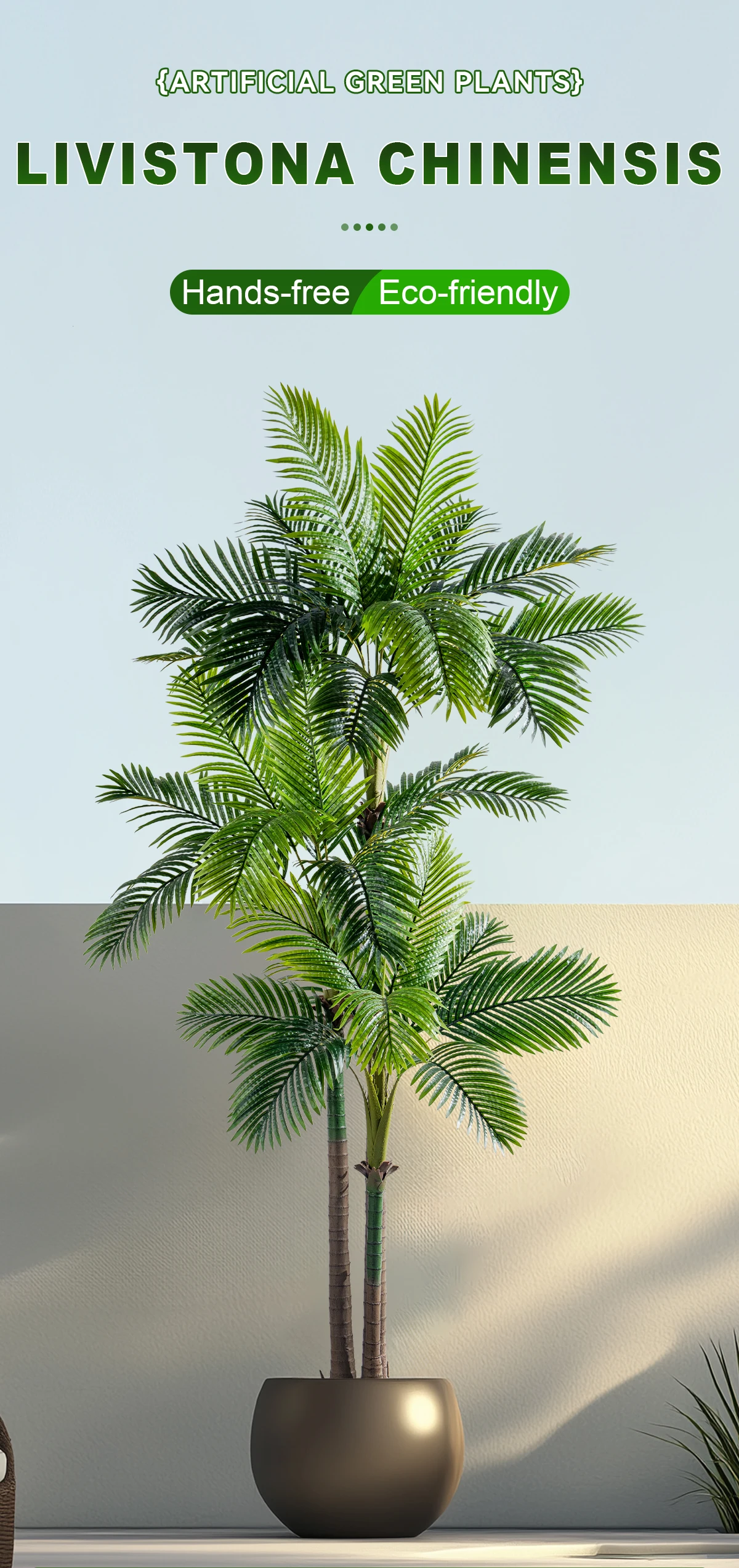 Manufacturer Direct Sales 8 Feet Giant UV-Resistant Artificial Plastic Palm Tree Home/Outdoor Landscaping Greening Plant details