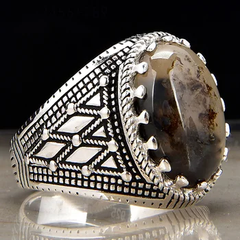 Real 925 sterling silver jewelry wholesale rings Zircon Main Stone Custom turkish men rings