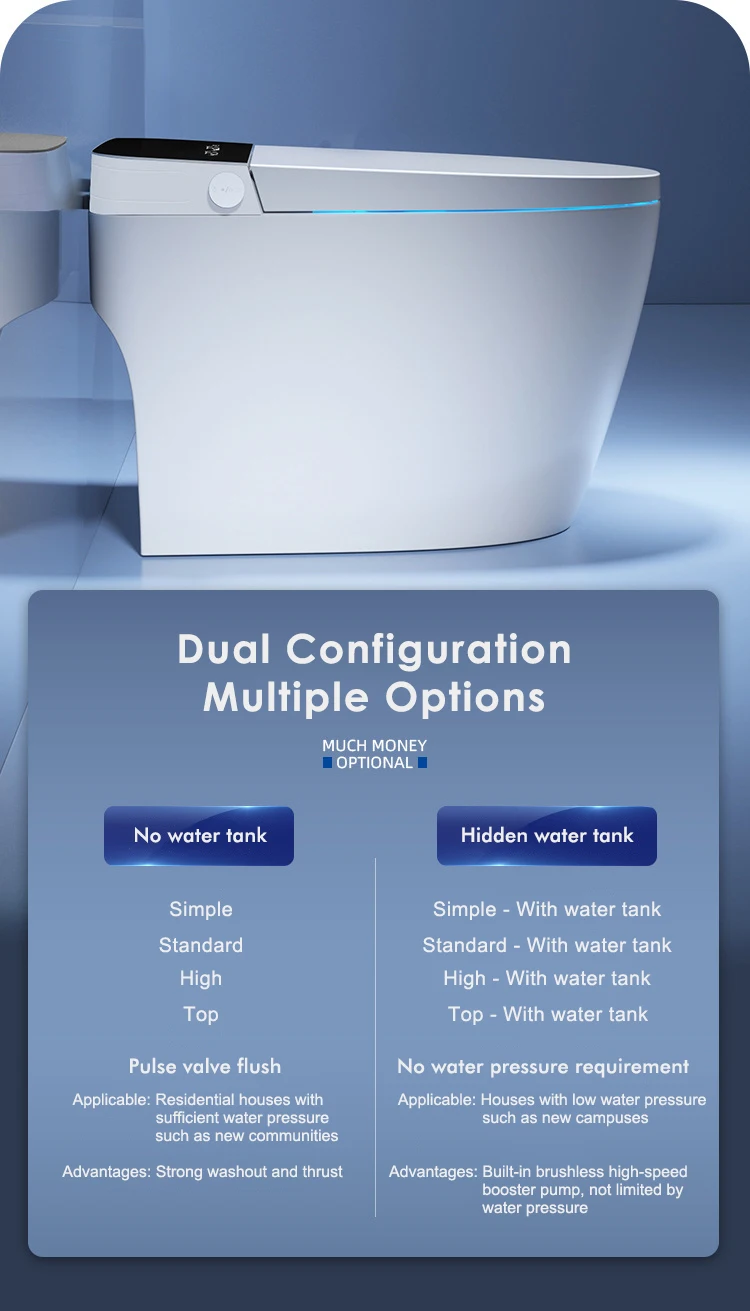 New design home bathroom ceramic elongated electronic bidet automatic wc intelligent toilet smart  with remote control details