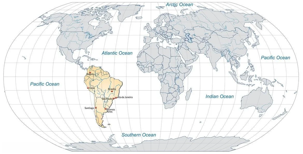 World map showing global export coverage
