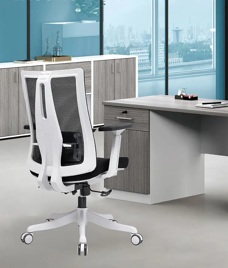 Modern L Shape Ergonomic Office Desk Luxury High End Executive Office