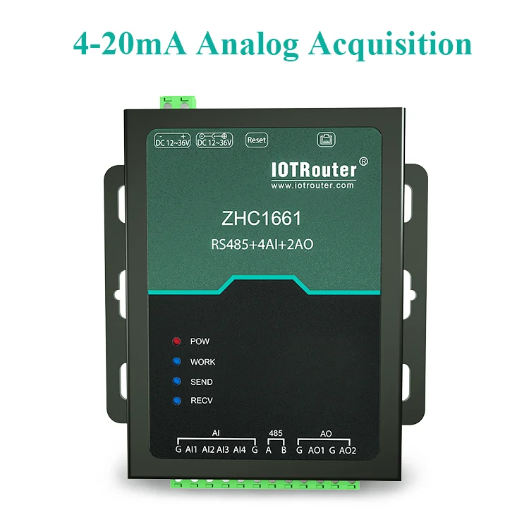 Industrial MODBUS TCP to RTU MQTT IOT Module Wireless & RF Serial to Ethernet Converter Support 1rs485 4AI to Rj45 Datalogger