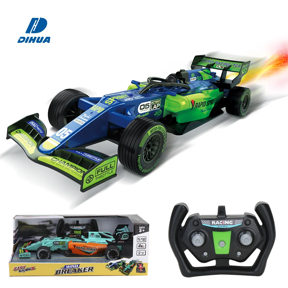 Fast Gearz - 1:12 Formula RC Car 2.4G Light Speed Racer with Engine Sound and Spray Effect Remote Control Toy Vecihle for Kids Adults