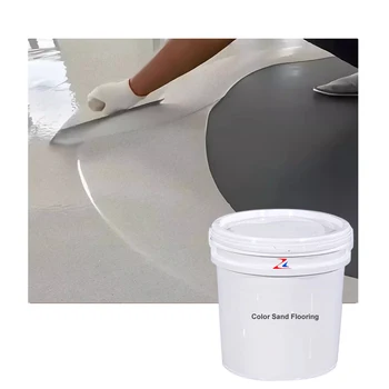 Single Layer High-End Color Sand PU Epoxy Resin Floor Paint Easy DIY Liquid Coating Application with Brush for Floors