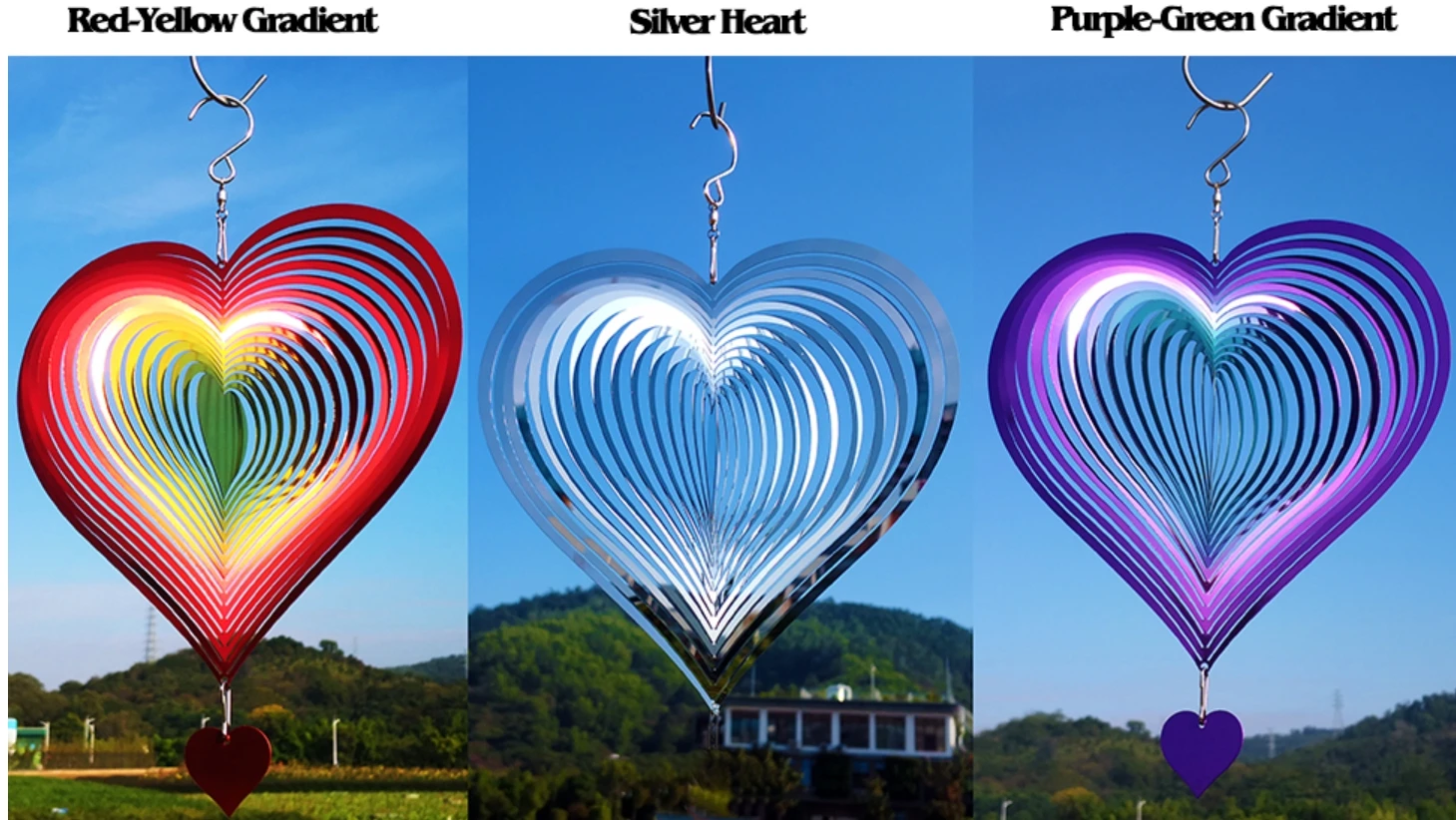 Stainless Steel Reflective Wind Spinners Outdoor Garden Decor,Sparkly