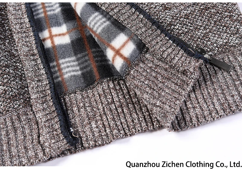 Men's Slim Fit Stand Collar Zip Jacket Cotton Warm Winter Coat_voghion.com