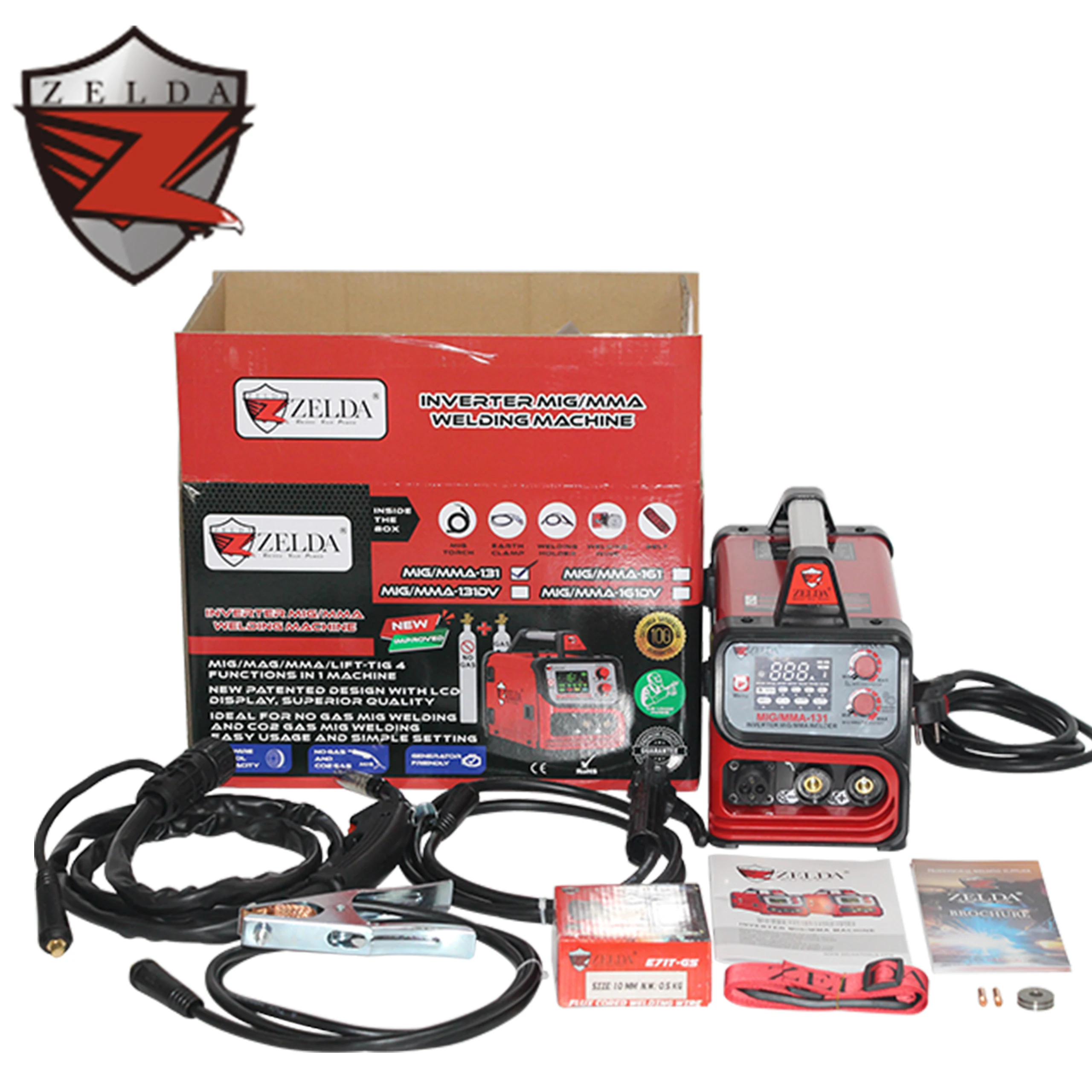 CE認証取得済みMIG/TIG/MMA溶接機 131A DC MIG溶接機 ポータブル6in1 
