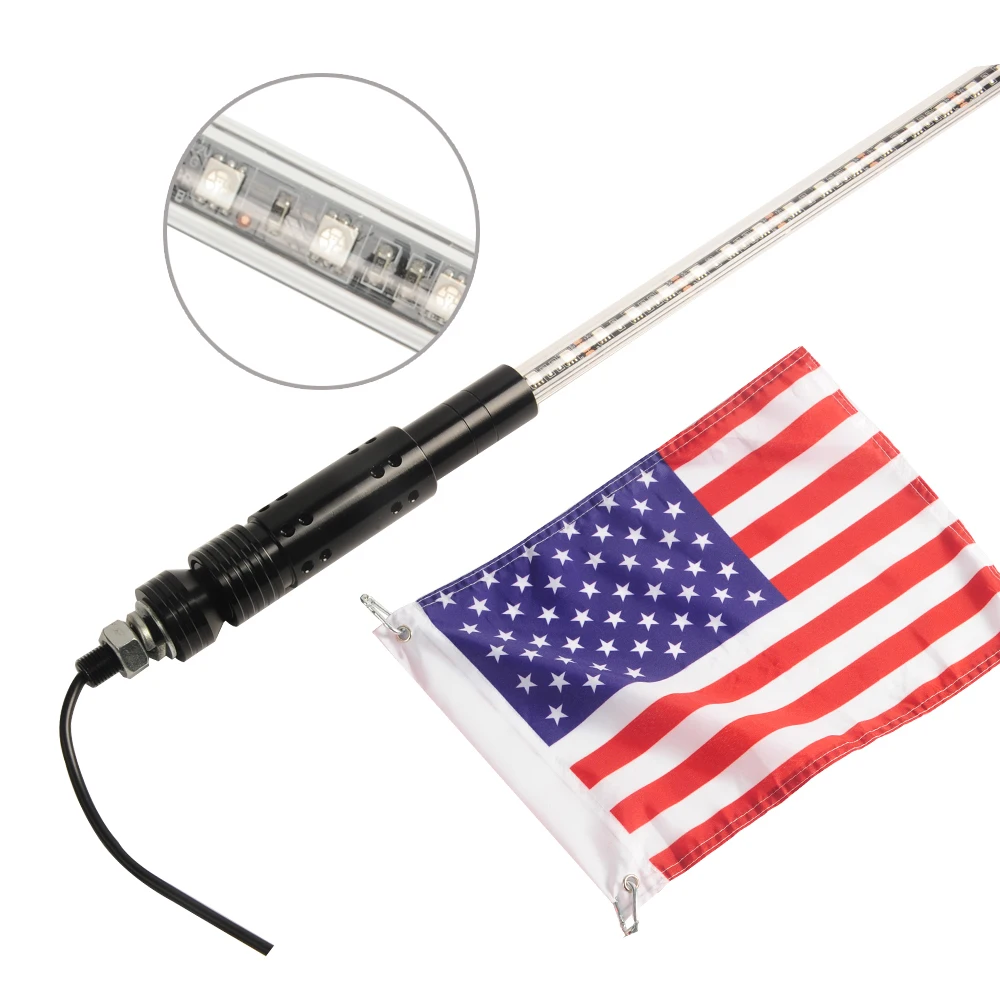 Led Fibre Buggy Whips Antenna Off Road Whips Spiral Row LED Whip