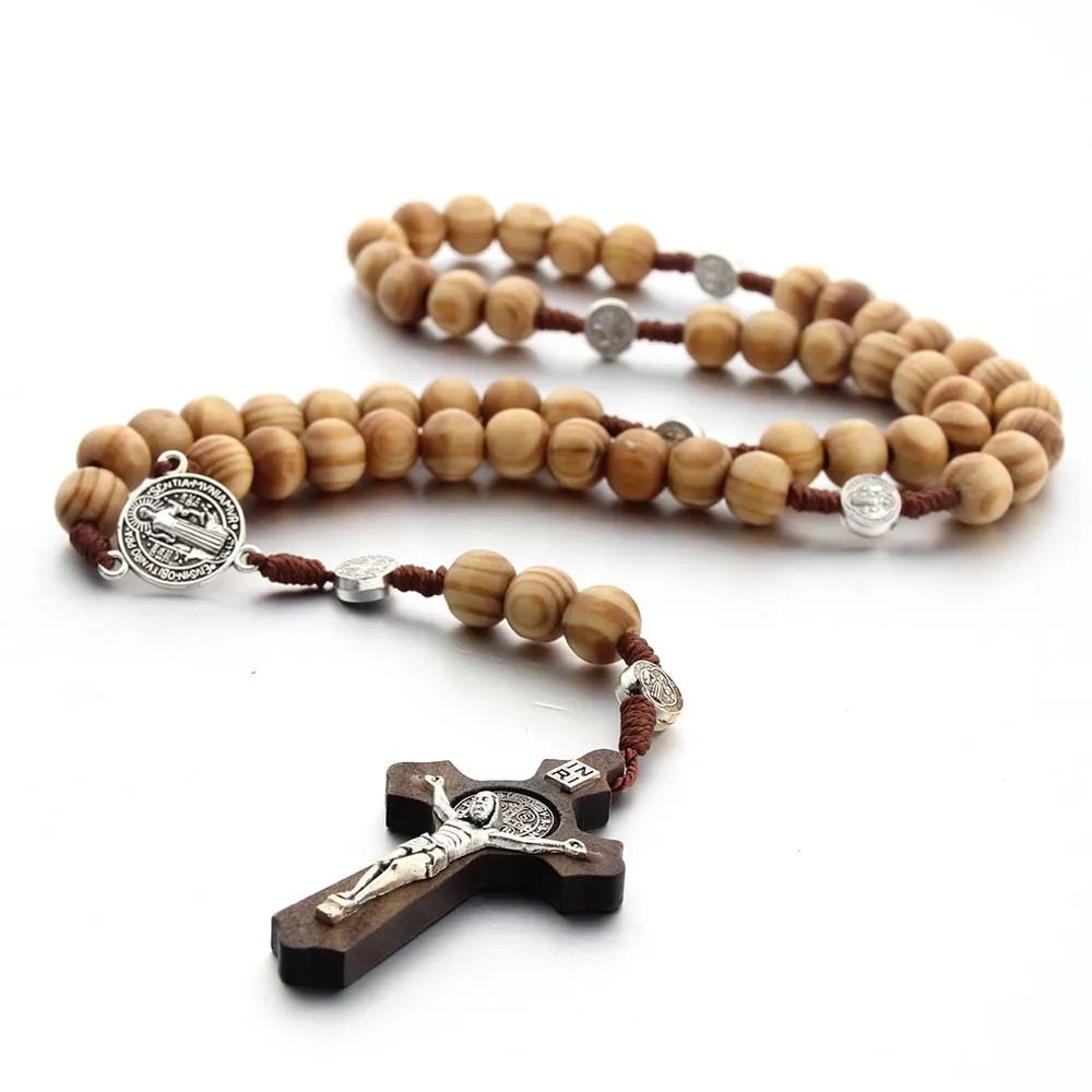 Sint Benedictus Rozenkrans Ketting Kruis Katholiek Bruin Houten Kruis Ketting Christus Gebedskralen kopen vanaf een prijs van 1.24 Sint Benedictus Rozenkrans Ketting Kruis Katholiek Bruin Houten Kruis Ketting Christus Gebedskralen kopen vanaf een prijs van 1.24