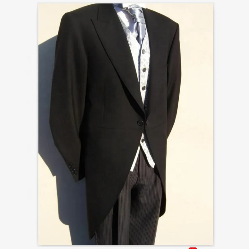 Veste Queue De Pie En Laine à Chevrons Gris - Pour Mariage, Ascot, Taille Mixte, Occasion Parfait état