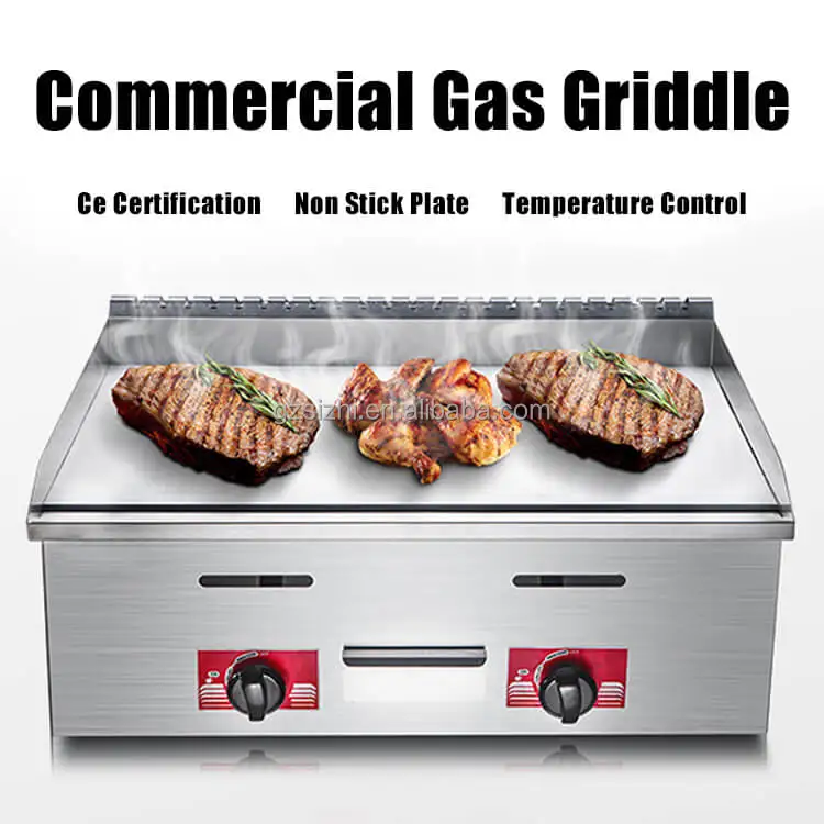 Professional Hotel Restaurant Countertop Teppanyaki Steak Gas Deep Griddle