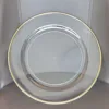 Clear with gold rim