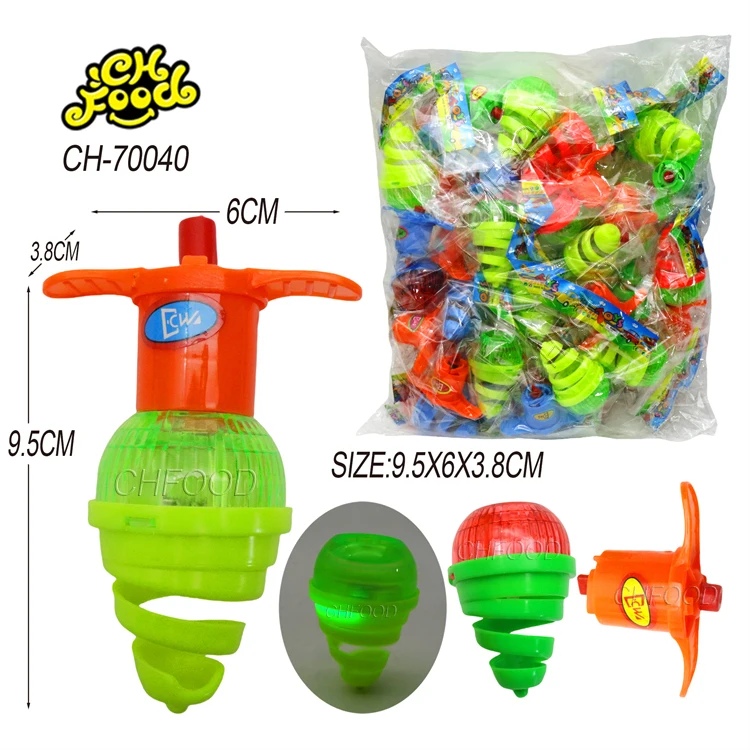 Good Price Classic Toys Plastic Light up Flashing Spring Gyro Toys Spinning Top
