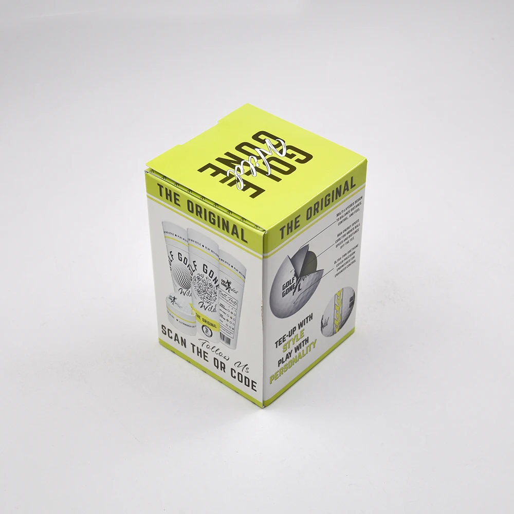 High-End Custom Logo Printed Golf Ball Gift Box with Clear Window and Recycle Paperboard for Fashion Trend Packaging