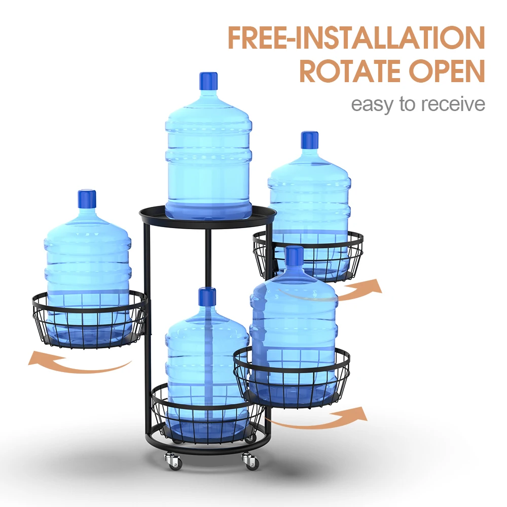 Kitchen Rotating Shelf 360 Degree Baskets Fruit Vegetable Storage Rack