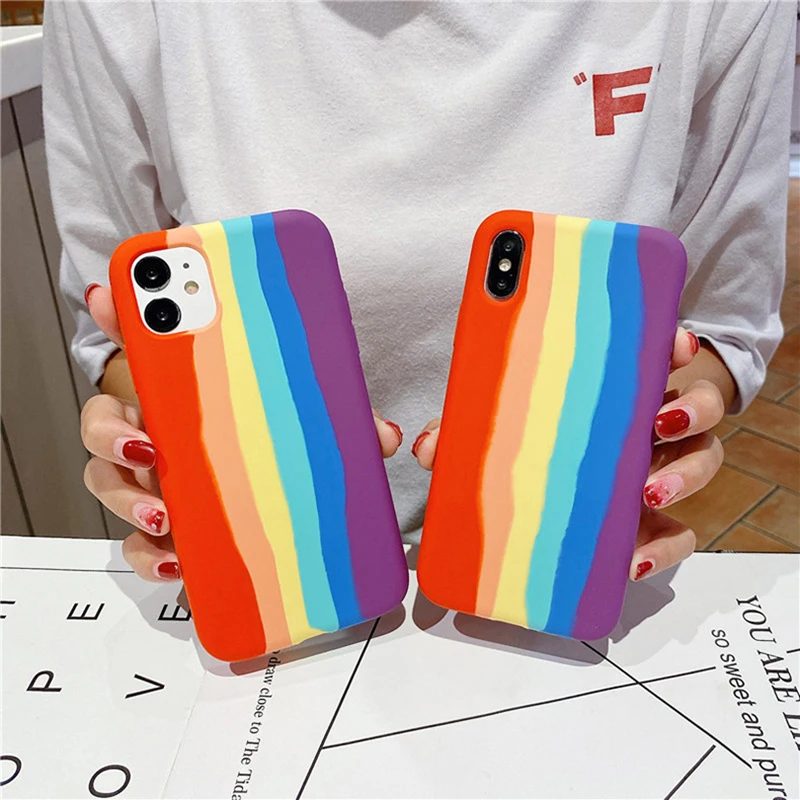 Laudtec Original Liquid Silicone Rainbow Case For iPhone All-inclusive Silicone Case iPhone 11 12 13 Pro Max factory