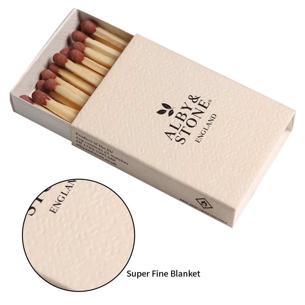 Luxury Large Texture Empty Match Boxes UV Advantage Flat Shape Foil Specifications Custom Design Plain White Slide Sleeve Crafts