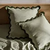 greyish-green Custom Shall Edge Linen Pillowcase