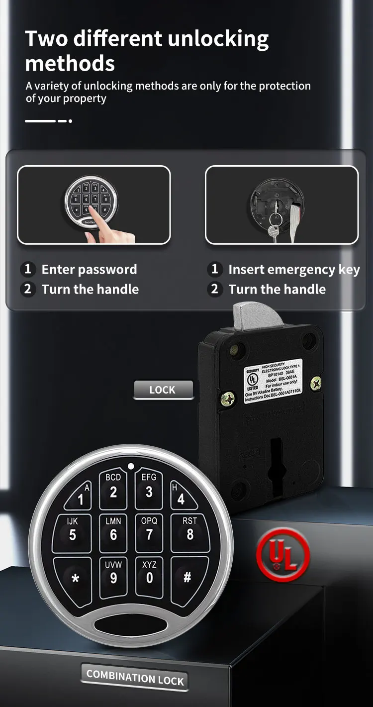 CEQSAFE Steel Strong Safe Cabinet With High Security Digital Safe Gun Deposit Box details