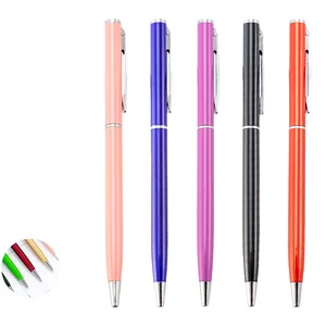 Creative Metal Rotating Ballpoint Pen 0.5mm Writing Width Customizable Logo Printed for School & Advertising