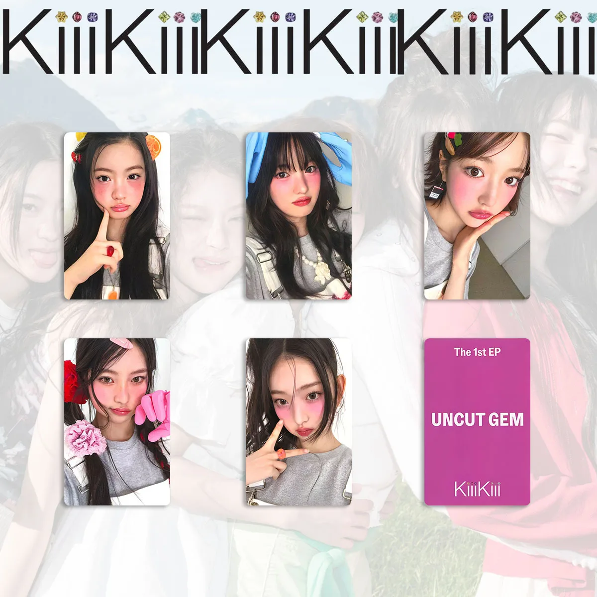 5Pcs/Set KPOP KiiiKiii UNCUT GEM 1st EP Lomo Cards Leesol Sui Haum