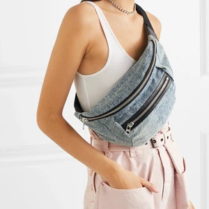 Custom Fashion Fabric Denim Women Sport Belt Waist Bag Fashion Ladies Bumbag Fanny Pack