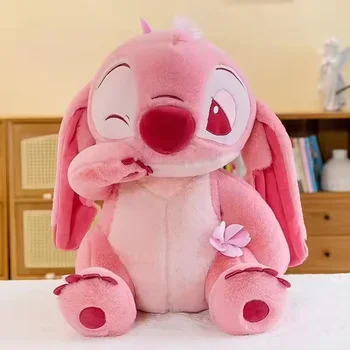 Cute Sakura Stitch Angel Cloth Doll Soft Embroidered Plush Toys Stress Relief Birthday Gift Filled PP Cotton Mouse Bear Design