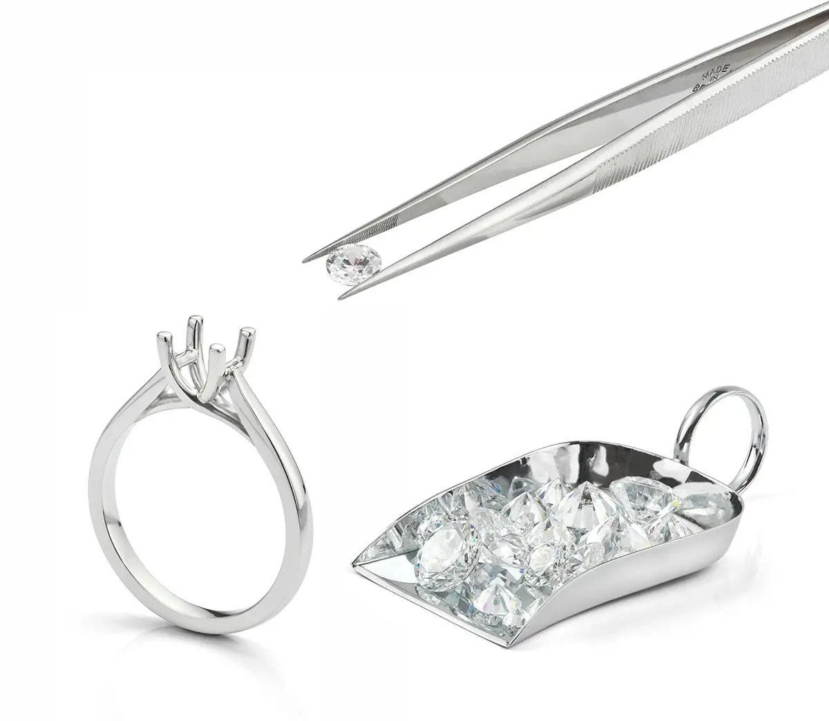 14k/18K/10K White Gold Semi Mount Ring Settings 10K/18K Solid Gold Empty  Ring Setting Without Stones for Diamond Ring Making