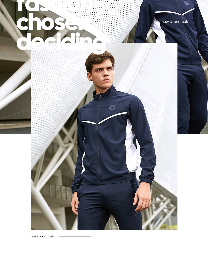 KELME Custom men's tracksuits  two piece set tracksuit men sweatshirt football sportswear polyester training men's tracksuit set