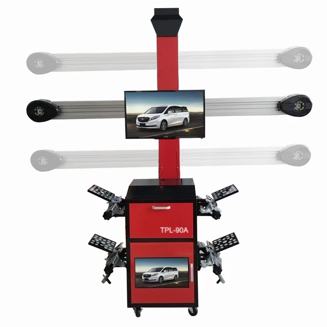 Mobile 3D Four Wheel Alignment Machine Car 4 wheel aligner equipment with automatic lifting & tool cabinet & CE