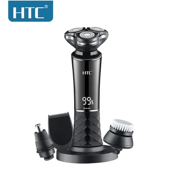 HTC GT-689 4 In 1 LED IPX6 Waterproof Rechargeable Men Beard Shaver Ear&Nose Hair Trimmer