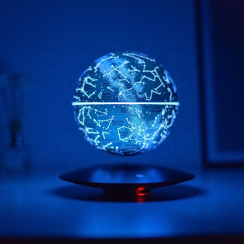 New Modern Creative European Smart Home Living Magnetic Levitation Bedside RGB LED Desk Floating 14cm Starry Night Room Lamp